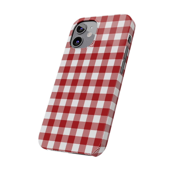 Slim Red Gingham Gift for Her Cute Phone Cases for Iphone 16 Pro Max | iPhone 15 Case | iPhone 15 Pro Max Case, Iphone 14, 13, 12, 11, 10, 8, 7 - Studio40ParkLane