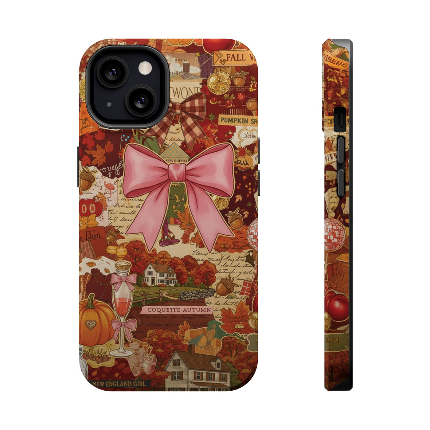 New England Fall Coquette Collage Tough Magsafe Cute Phone Cases for Iphone | iPhone 15 Pro Max Case, Iphone 14, Iphone 14 13 12 11 10 9 8 7 - Studio40ParkLane