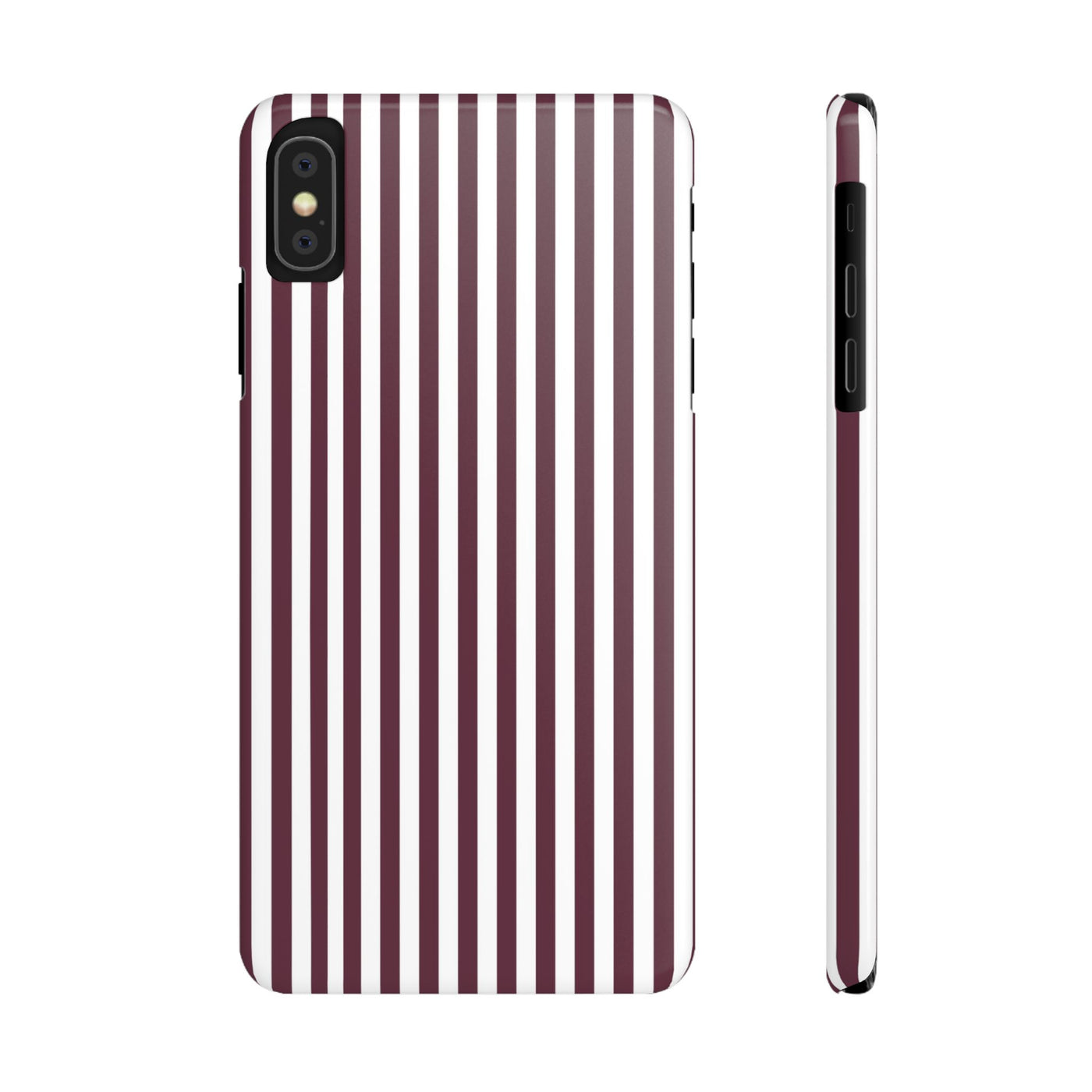 Slim Burgundy Wine Striped Cute Phone Case for Iphone 16 - | iPhone 15 Pro Max Case | iPhone 14 Case Iphone 13 12 11 10 9 8 7 Gift for Her - Studio40ParkLane