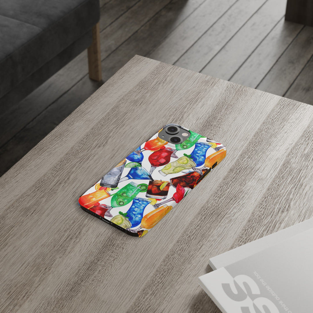 Slim Cute Phone Cases for Iphone - | iPhone 15 Case | iPhone 15 Pro Max Case, Iphone 14 Case, Iphone 14 Pro Max, Iphone 13, Summer Fruit Cocktail - Studio40ParkLane