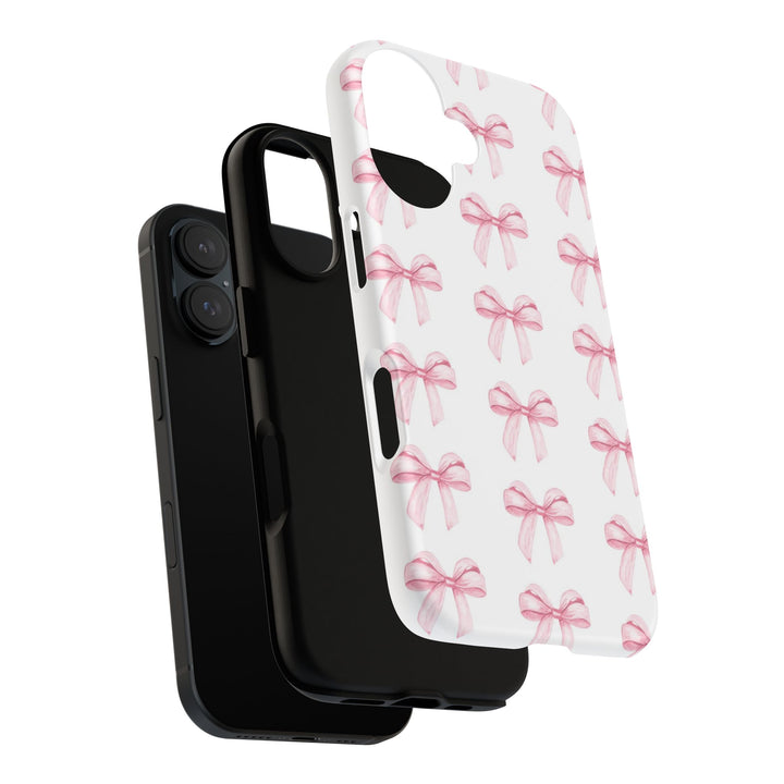 Pink Bows Cute Phone Case, for IPhone 16 Pro Max | Iphone 15, Iphone 14, IPhone 13 Case, 11 8 7, Samsung Galaxy S24, S23, S22, S21, 2 Layer Protection - Studio40ParkLane