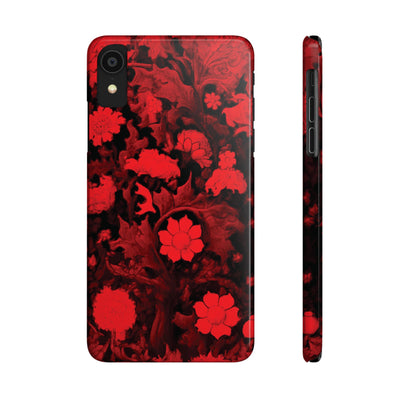 Slim Cute iPhone Cases - | iPhone 15 Case | iPhone 15 Pro Max Case, Iphone 14 Case, Iphone 14 Pro Max, Iphone 13, Red Flowers