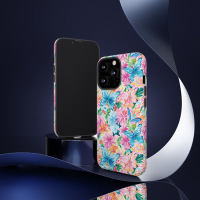 Premium Tough Butterflies Flowers Cute Phone Cases for Samsung S24, S23, S22, S21, S20, Plus and Ultra, Iphone 16 Pro Max,15, 14, 13, 12, 11, 10
