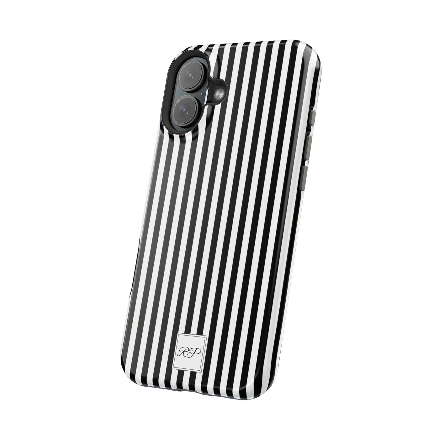 Custom Personalized Black White Striped Magsafe Phone Case for Iphone 17 - | iPhone 16 Pro Max Case | iPhone 15 Case Iphone 14 13 12 11 10 - Studio40ParkLane
