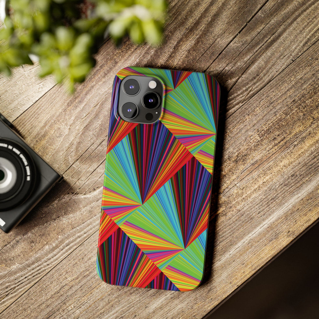 Slim Triangle Kaleidoscope Colors Gift for Her Cute Phone Cases for Iphone 16 Case | iPhone 15 Case | iPhone 15 Pro Max Case, Iphone 14, Iphone 14 Pro Max, Iphone 13, 12, 11, 10, 8,7 - Studio40ParkLane