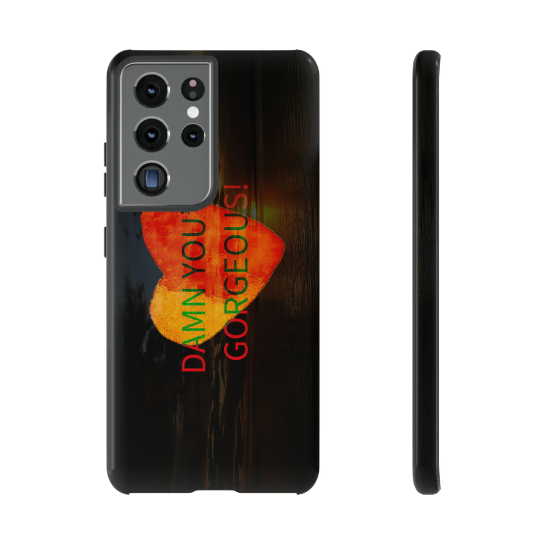 Cute Samsung Phone Case | Aesthetic Samsung Phone Case | Sunset Heart | Galaxy S23, S22, S21, S20 | Luxury Double Layer | Cool - Studio40ParkLane