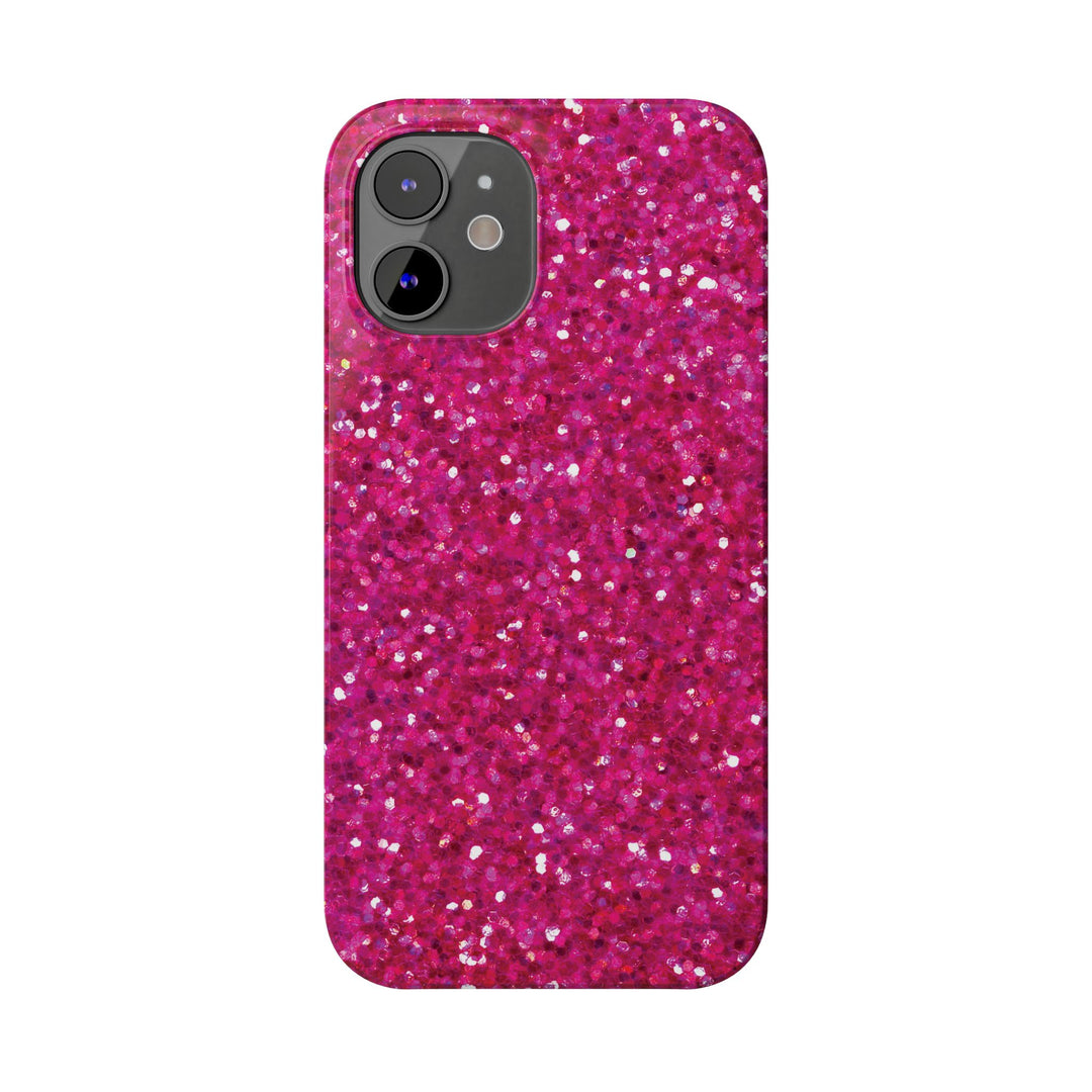Slim Muted Pink Faux Play on Glitter Effect Cute Phone Cases for Iphone 16 Pro Max | iPhone 15 Case | iPhone 15 Pro Max Case, Iphone 14, Iphone 14 Pro Max, Iphone 13 12 11 8 7 - Studio40ParkLane