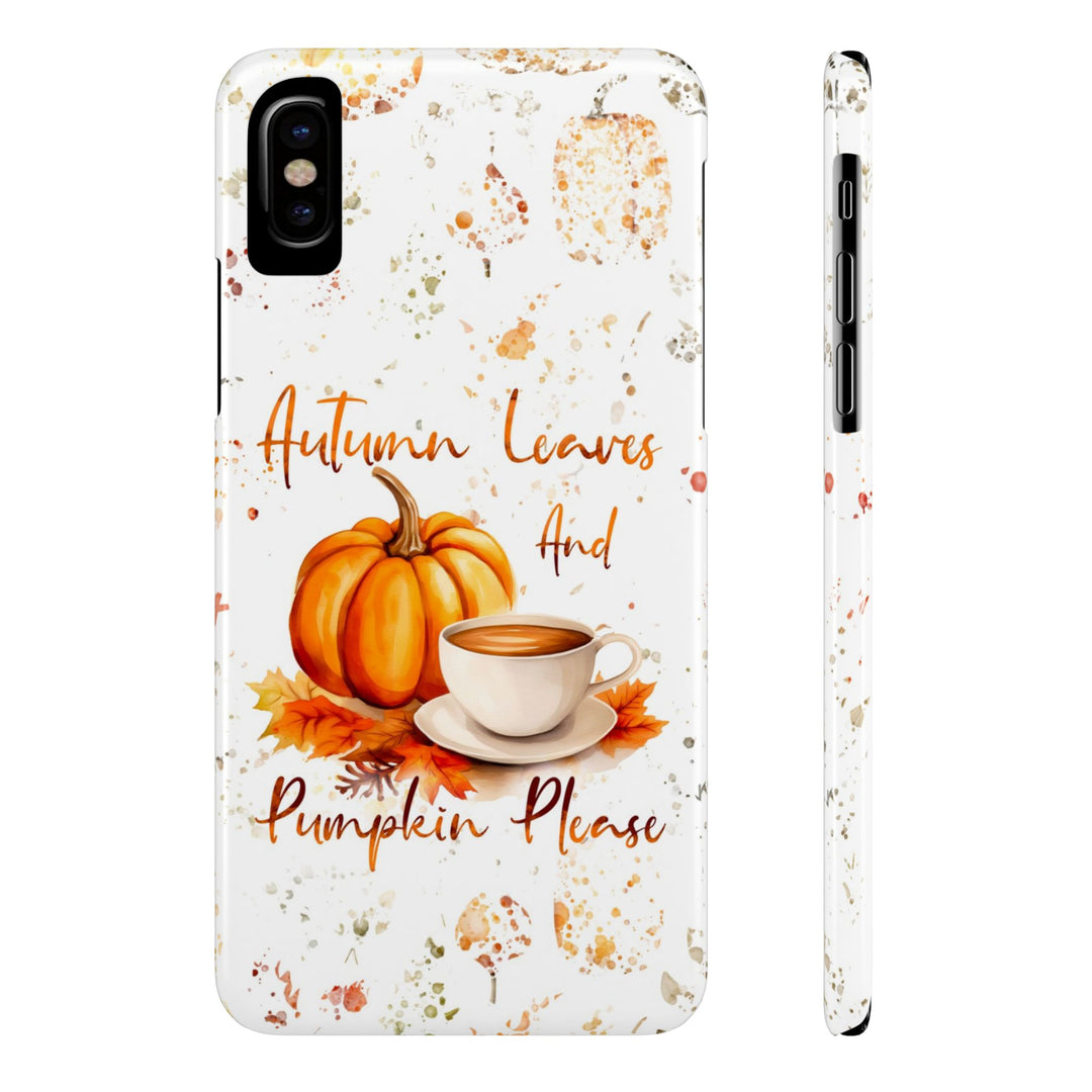 Slim Fall Leaves and Pumpkins Slim Cute Phone Cases for Iphone | iPhone 15 Case | iPhone 15 Pro Max Case, Iphone 14, Iphone 14 Pro Max, Iphone 13 - Studio40ParkLane