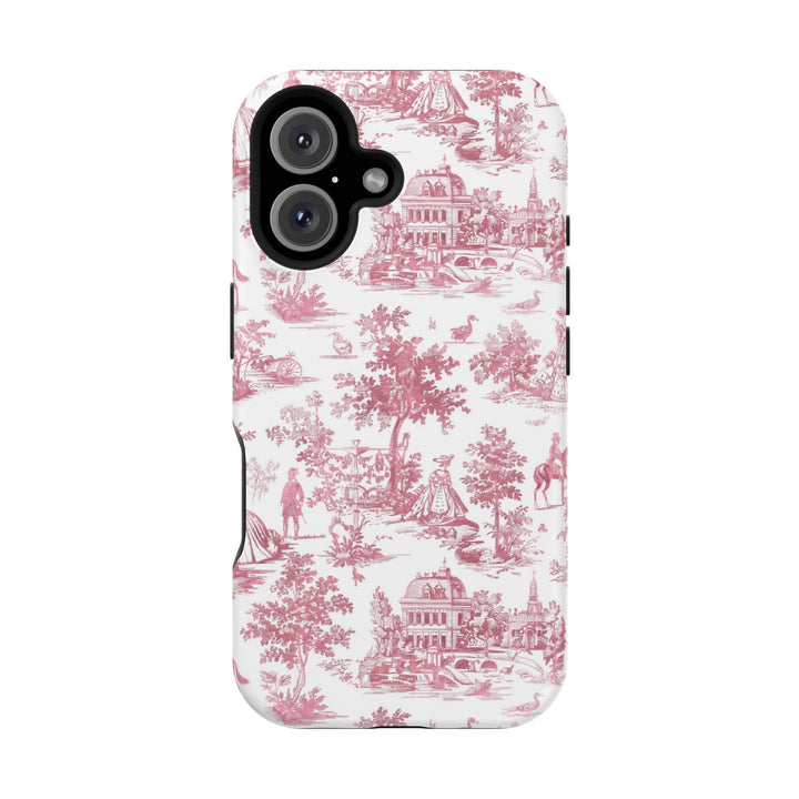 French Pink Toile Magsafe Cute Phone Case for Iphone Gift for Her, iPhone 16 Case | iPhone 15 Pro Max Case, Iphone 14, Iphone 14 Pro Max, Iphone 13, Iphone 12 - Studio40ParkLane