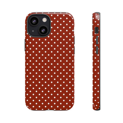 Aesthetic Tough Clay Red Polka Dots Premium Phone Case - For iPhone 17 Pro Max iPhone 16 Pro iPhone 15 Iphone 14 Plus 13 Pro 12 11 10 XR XS - Studio40ParkLane