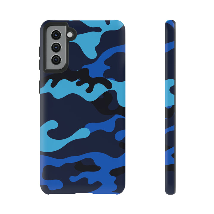 Cute Samsung Phone Case | Aesthetic Samsung Phone Case | Galaxy S23, S22, S21, S20 | Blue Camouflage, Protective Phone Case - Studio40ParkLane