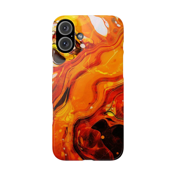 Slim Cute Phone Cases for Iphone - | iPhone 15 Case | iPhone 15 Pro Max Case, Iphone 14 Case, Iphone 14 Pro Max, Iphone 13, Marble Orange Yellow - Studio40ParkLane