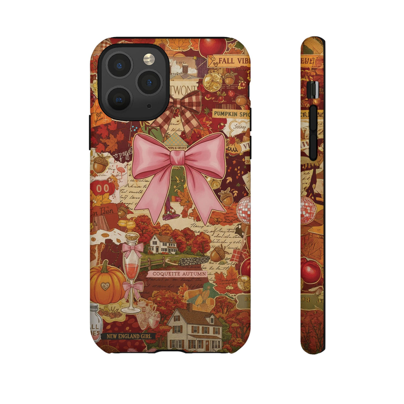 New England Fall Coquette Collage Tough Premium Phone Case - For iPhone 16 Pro Max iPhone 15 Pro iPhone Iphone 14 Plus 13 Pro 12 11 10 XR XS