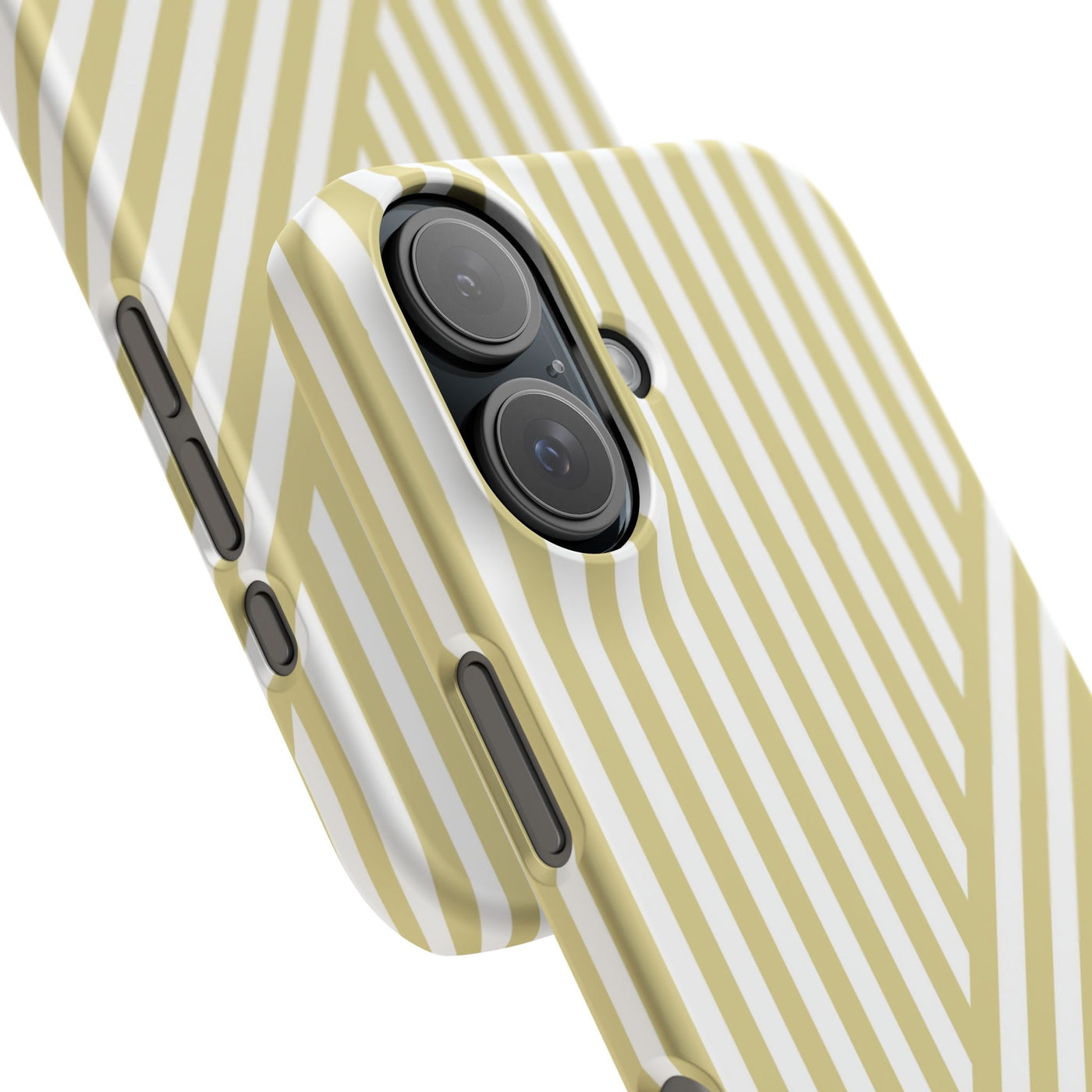 Aesthetic Yellow Beige Stripes Cute Phone Case Sleek Snap - For iPhone 17 Pro Max iPhone 16 Pro iPhone 15 Iphone 14 Plus 13 Pro 12 11 10 Gift