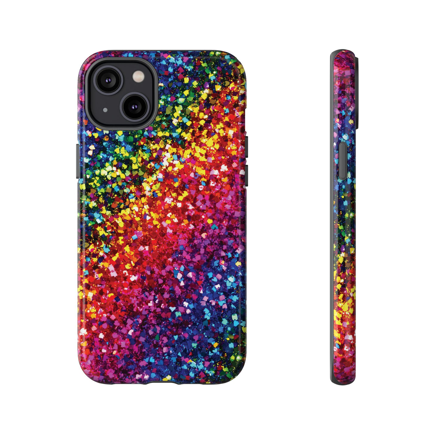 Faux Chic Play on Glitter Effect Cute Phone Case, for IPhone 16 pro Max | Iphone 15, Iphone 14, IPhone 13 Case, 11 8 7, Samsung Galaxy S24, S23, S22, S21, 2 Layer Protection