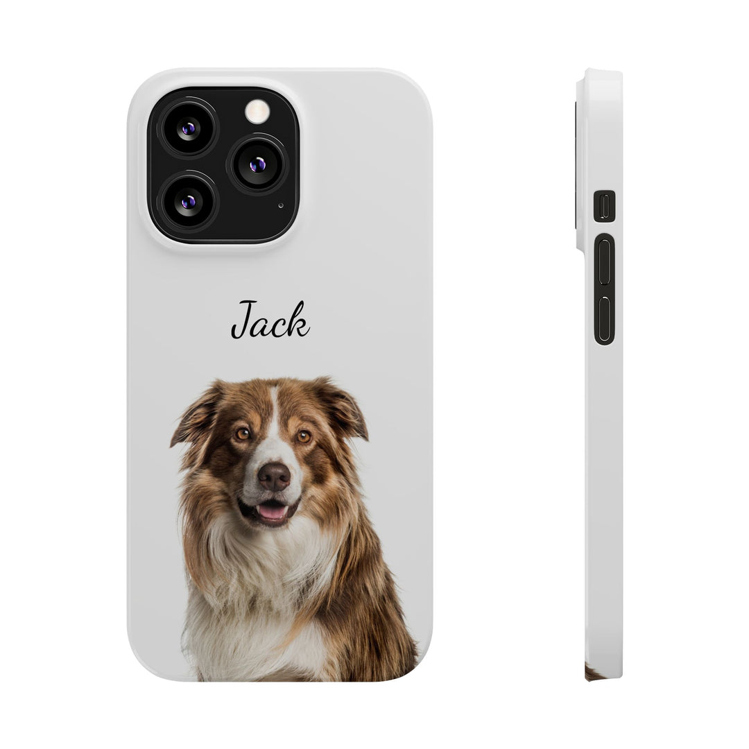 Slim Custom Personalized Pet Phone Cases Dog Phone Cases Cat Phone Cases for Iphone 16, 15, 14, 13, 12, 11, 8, 7 Custom Name Personalized Phone Case - Studio40ParkLane