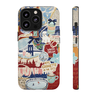 New York Winter Coquette Collage Tough Premium Phone Case - For iPhone 17 Pro Max iPhone 16 Pro iPhone 15 Iphone 14 Plus 13 Pro 12 11 10 XR