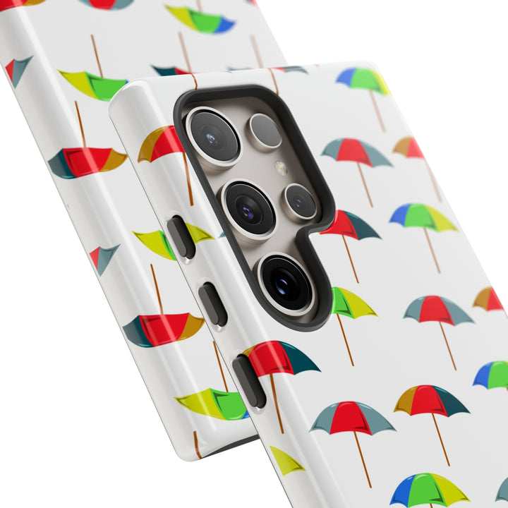 Cute Samsung Phone Case | Aesthetic Samsung Phone Case | Galaxy S23, S22, S21, S20 | Colorful Beach Parasols, Protective Phone Case - Studio40ParkLane