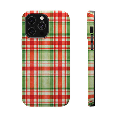 Aesthetic Tough Magsafe Red Green Checkered Phone Case - For iPhone 17 Pro Max iPhone 16 Pro iPhone 15 Iphone 14 Plus 13 Pro 12 11 10 - Studio40ParkLane