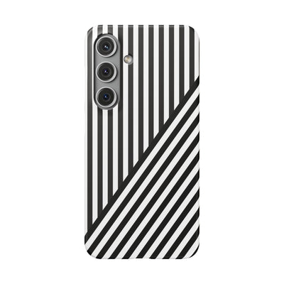 Aesthetic Black White Stripes Cute Phone Case Sleek Snap - For iPhone 17 Pro Max iPhone 16 Pro iPhone 15 Iphone 14 Plus 13 Pro 12 11 10 Gift - Studio40ParkLane