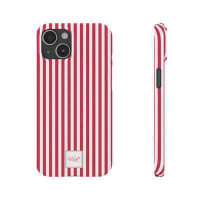 Slim Custom Personalized Winterberry Red Striped Phone Case for Iphone 17 - | iPhone 16 Pro Max Case | iPhone 15 Case Iphone 14 13 12 11 10 9 8 - Studio40ParkLane