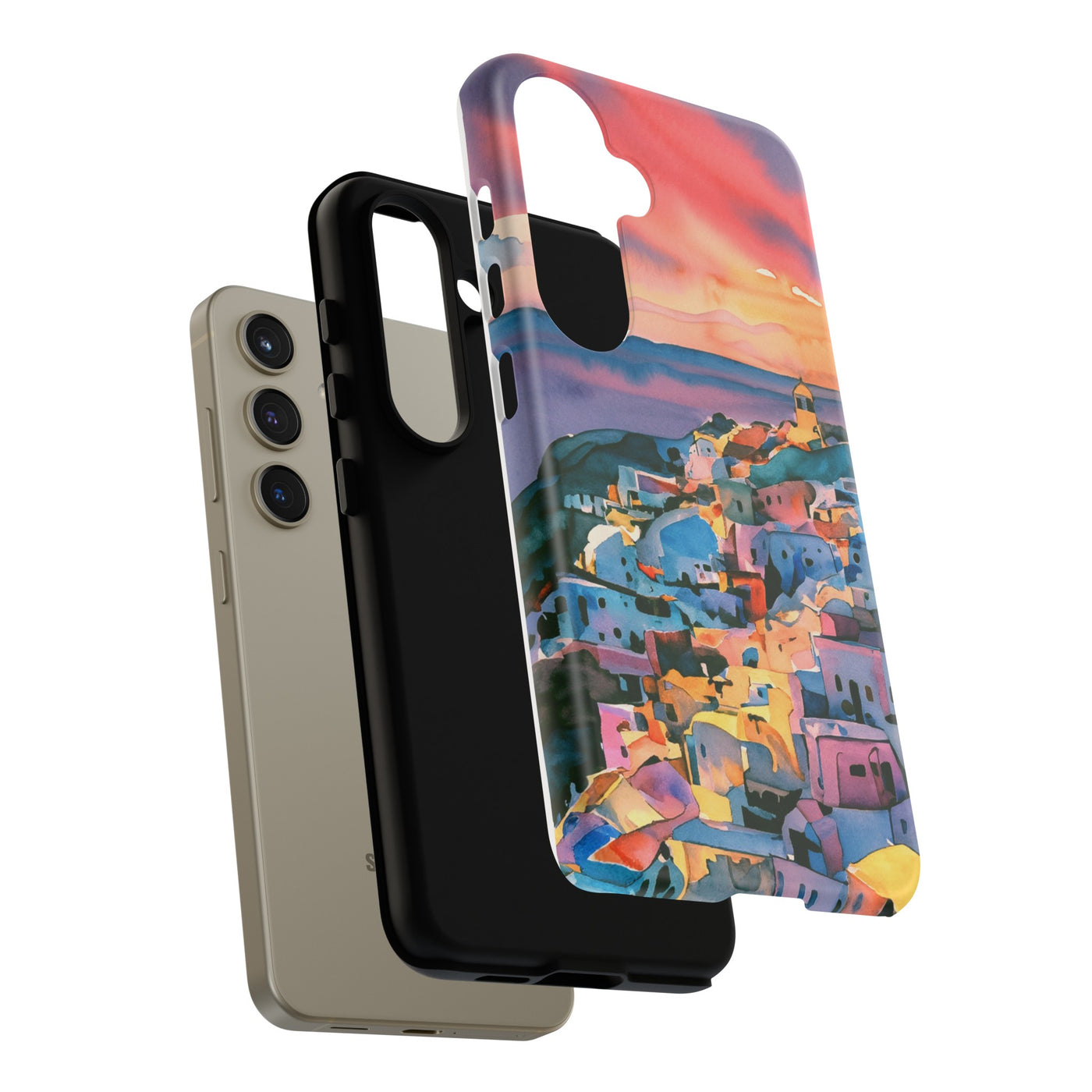 Impact Resistant, Greek Sunset, Cute Phone Cases for Samsung S24, S23, S22, S21, IPhone 15 pro Iphone 14 pro Iphone 13 IPhone 12 Iphone 11