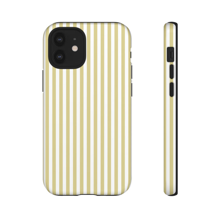 Tough Premium Soft Yellow Stripes Phone Case Gift for Her - For Apple iPhone 16 Pro Max 16e iPhone 15 Pro iPhone Iphone 14 Plus 13 Pro 12 SE XR - Studio40ParkLane