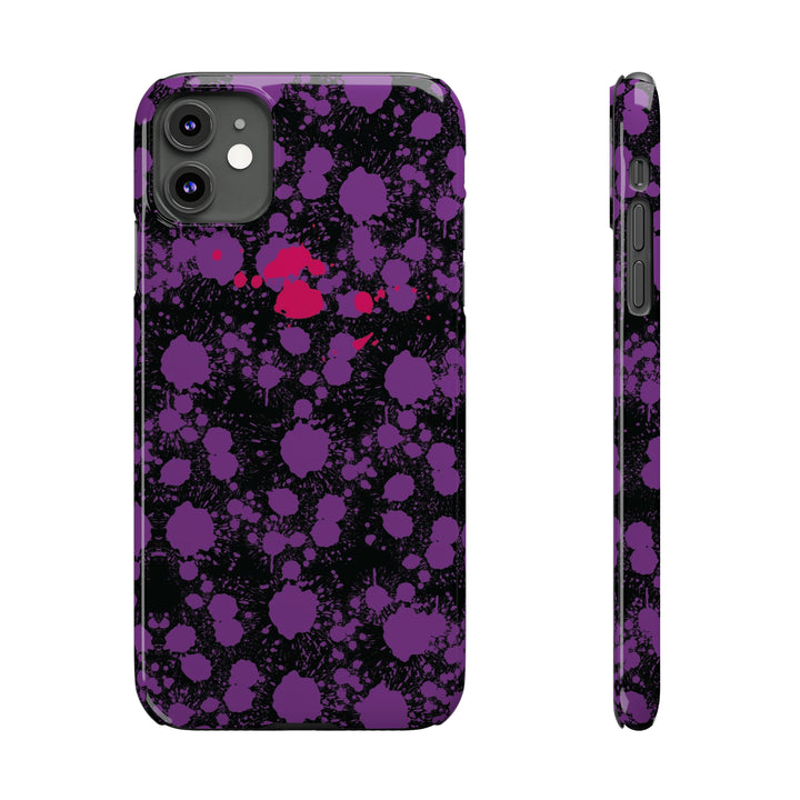 Slim Cute Phone Cases for Iphone - | iPhone 15 Case | iPhone 15 Pro Max Case, Iphone 14 Case, Iphone 14 Pro Max, Iphone 13, Purple Pink Paint Blots Splash - Studio40ParkLane