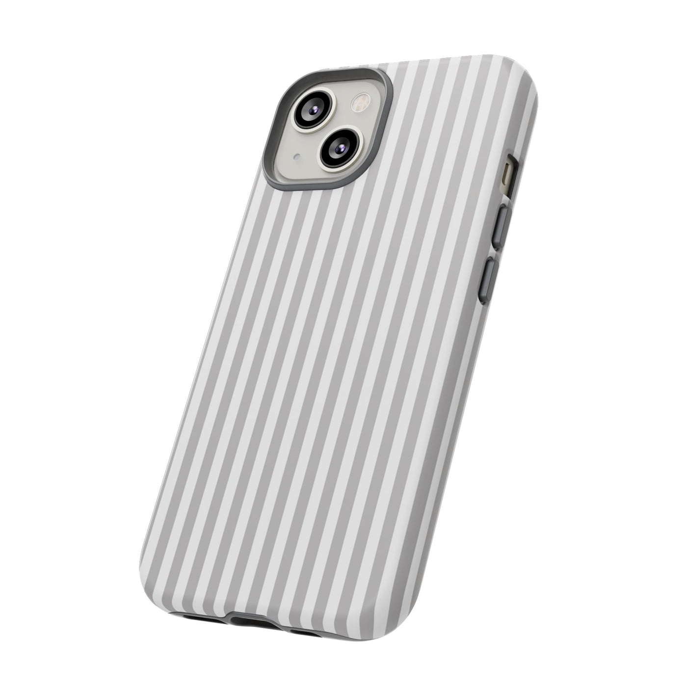 Tough Premium Ash Grey Stripes Phone Case Gift for Her - For Apple iPhone 16 Pro Max 16e iPhone 15 Pro iPhone Iphone 14 Plus 13 Pro 12 SE XR - Studio40ParkLane