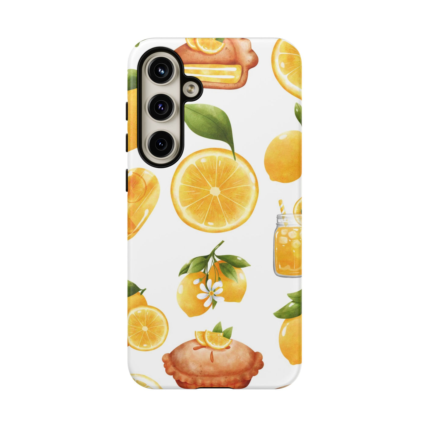 Impact Resistant, Lemon Fruit Pie, Cute Phone Cases for Samsung S24, S23, S22, S21, IPhone 15 pro Iphone 14 pro Iphone 13 IPhone 12 Iphone 11