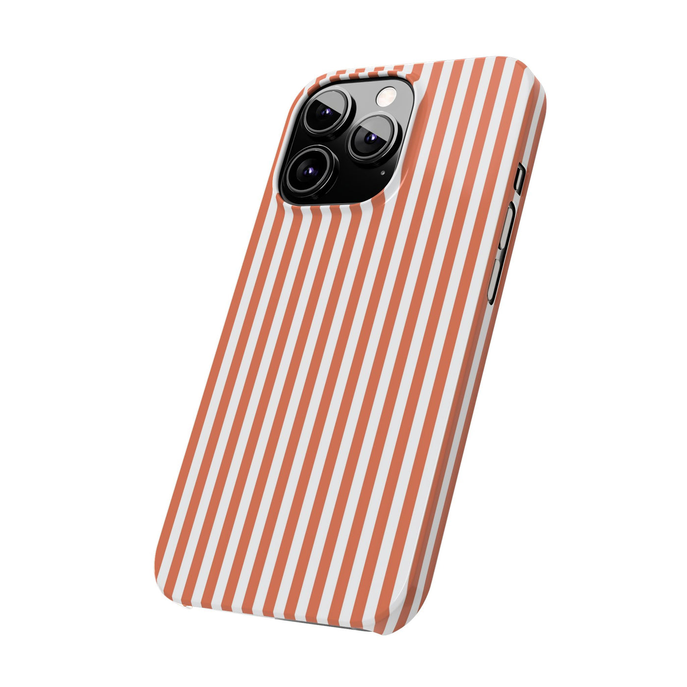 Slim Red Winter Peach Striped Cute Phone Case for Iphone 16 - | iPhone 15 Pro Max Case | iPhone 14 Case 13 12 11 10 9 8 7 X XS Gift for Her