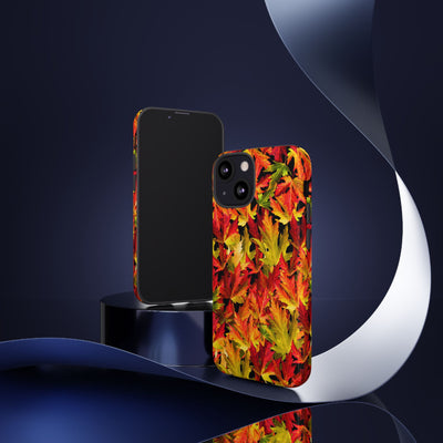 Fall Leaves Impact Resistant, Cute Phone Cases for Samsung S24, S23, S22, S21, IPhone 15 pro Iphone 14 pro Iphone 13 IPhone 12 Iphone 11