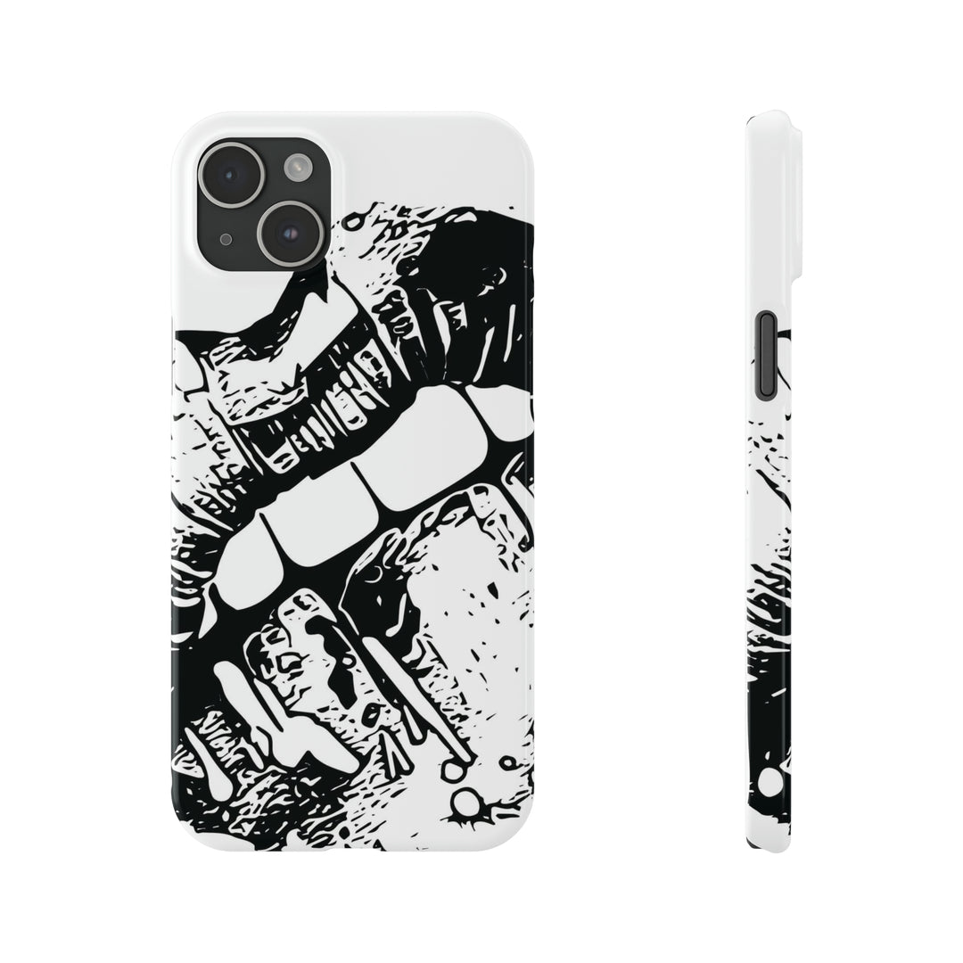 Slim Cute Phone Cases for Iphone - | iPhone 15 Case | iPhone 15 Pro Max Case, Iphone 14 Case, Iphone 14 Pro Max, Iphone 13, Smile Lips Black and White - Studio40ParkLane