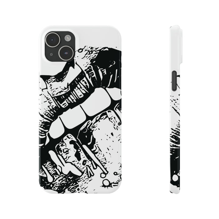 Slim Cute Phone Cases for Iphone - | iPhone 15 Case | iPhone 15 Pro Max Case, Iphone 14 Case, Iphone 14 Pro Max, Iphone 13, Smile Lips Black and White - Studio40ParkLane