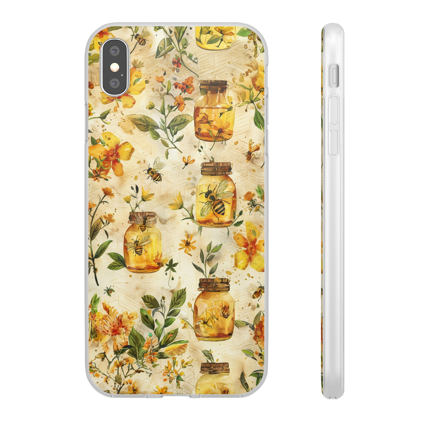 Cute Flexi Phone Cases, Honey Bees Yellow, Compatible with Samsung Galaxy S23, Samsung S22, Samsung S21, Samsung S20, Galaxy S20 Ultra