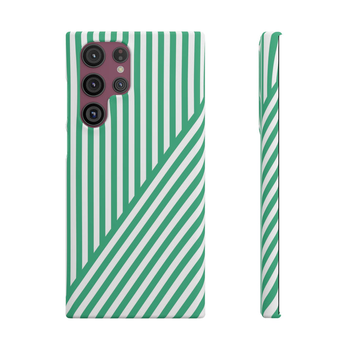 Aesthetic Emerald Stripes Cute Phone Case Sleek Snap - For iPhone 17 Pro Max iPhone 16 Pro iPhone 15 Iphone 14 Plus 13 Pro 12 11 10 Gift