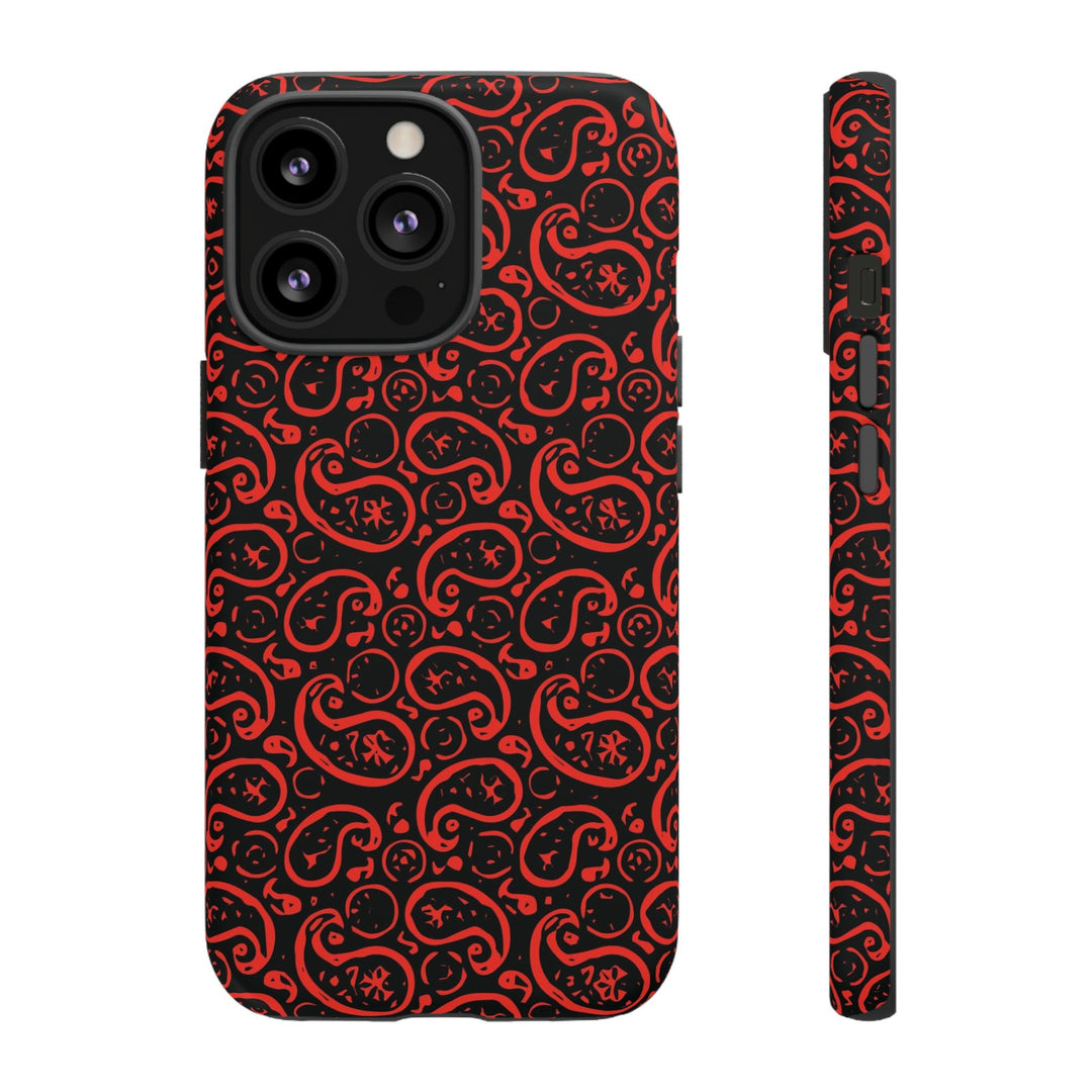 Cute IPhone Case | iPhone 15 Case | iPhone 15 Pro Max Case, Iphone 14 Case, Iphone 14 Pro Max Case IPhone Case for Art Lovers, Paisley Red - Studio40ParkLane