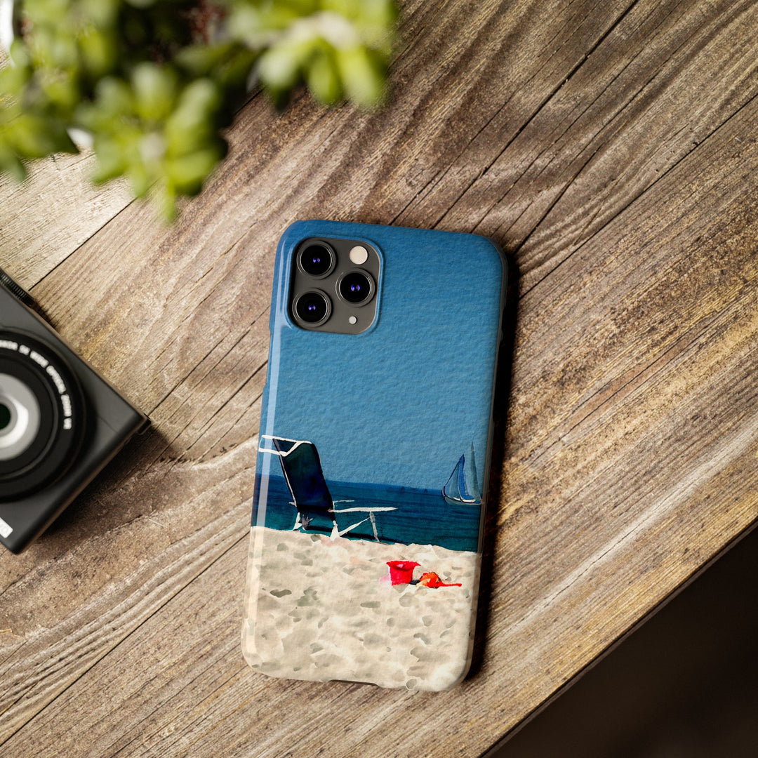 Slim Cute Phone Cases for Iphone - | iPhone 15 Case | iPhone 15 Pro Max Case, Iphone 14 Case, Iphone 14 Pro Max, Iphone 13, Summer Beach Chair Watercolor - Studio40ParkLane