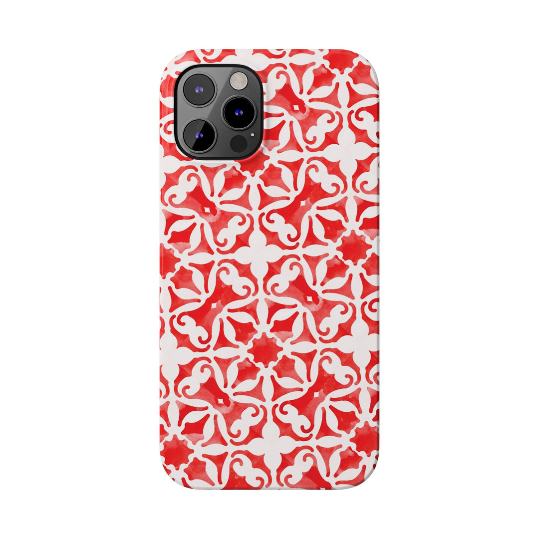 Slim Red Mosaic Gift for Her Cute Phone Cases for Iphone 16 Case | iPhone 15 Case | iPhone 15 Pro Max Case, Iphone 14, Iphone 14 Pro Max, Iphone 13, 12, 11, 10, 8,7 - Studio40ParkLane