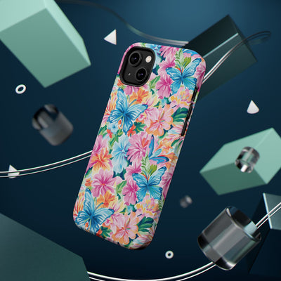 Butterflies Flowers Magsafe Cute Phone Case for Iphone Gift for Her, iPhone 16 Case iPhone 15 Pro Max Case, Iphone 14, Iphone 14 Pro Max, 13, 12