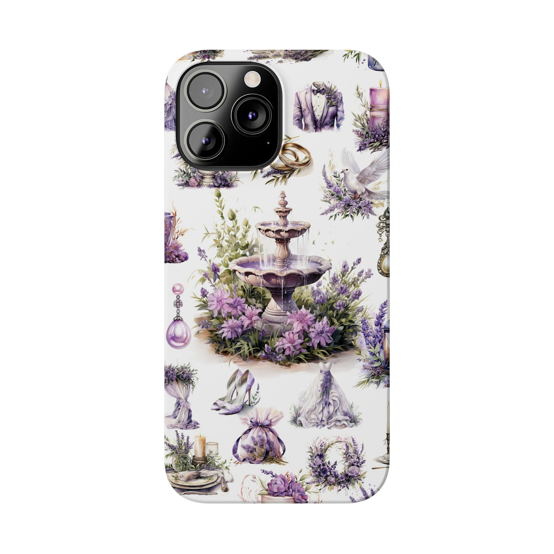 Slim Cute Phone Cases for Iphone | iPhone 15 Case | iPhone 15 Pro Max Case, Iphone 14, Iphone 14 Pro Max, Iphone 13, Lavender Wedding Theme - Studio40ParkLane