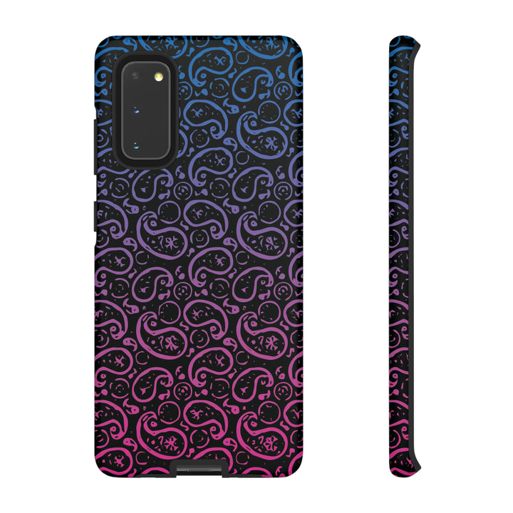 Cool Phone Case | Aesthetic Phone Case | Paisley Blue Pink Black | For Samsung Galaxy S23, S22, S21, S20 | Luxury Double Layer | Cute - Studio40ParkLane