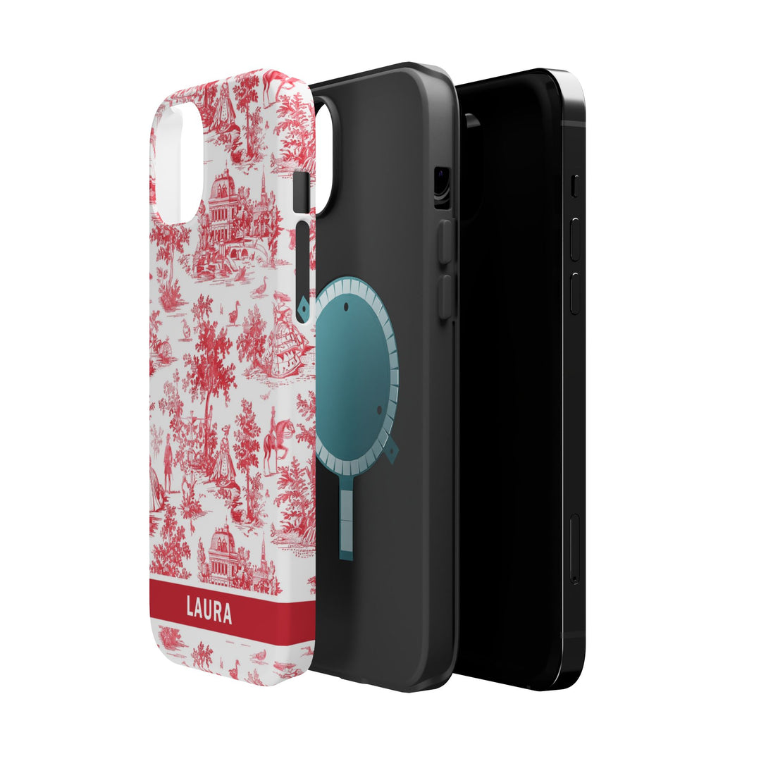 Magsafe French Toile Personalized Initial Custom Gift for Her Cute Phone Cases for Iphone 16 Pro Max | iPhone 15 Case | iPhone 15 Pro Max Case, Iphone 14, 13, 12, 11, 10, 8, 7 - Studio40ParkLane