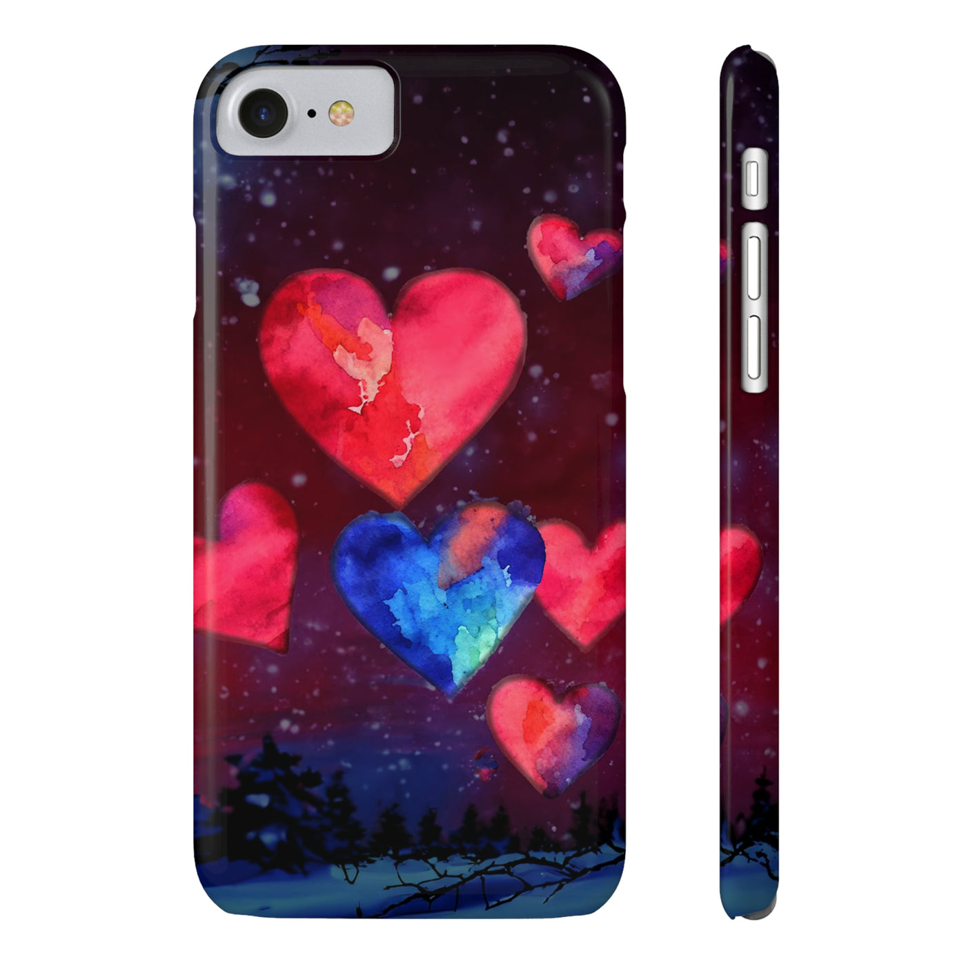 Slim Cute iPhone Cases - | iPhone 15 Case | iPhone 15 Pro Max Case, Iphone 14 Case, Iphone 14 Pro Max, Iphone 13, Night Sky Hearts Love