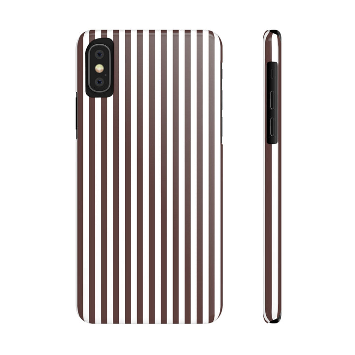Slim Carriage Brown Striped Cute Phone Case for Iphone 16 - | iPhone 15 Pro Max Case | iPhone 14 Case Iphone 13 12 11 10 9 8 7 Gift for Her - Studio40ParkLane