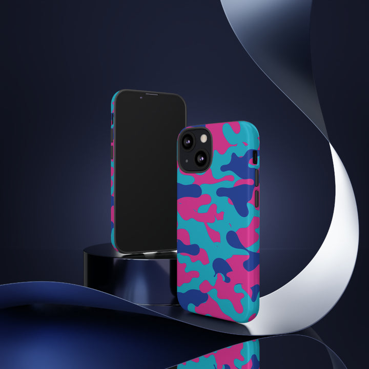 Cute IPhone Case | Blue Pink Camouflage, iPhone 15 Case | iPhone 15 Pro Case, Iphone 14 Case, Iphone 14 Pro Max Case, Protective Iphone Case - Studio40ParkLane