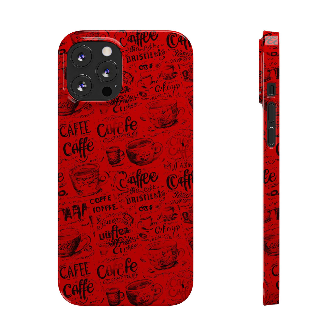 Slim Cute iPhone Cases - | iPhone 15 Case | iPhone 15 Pro Max Case, Iphone 14 Case, Iphone 14 Pro Max, Iphone 13, Red Black Coffee