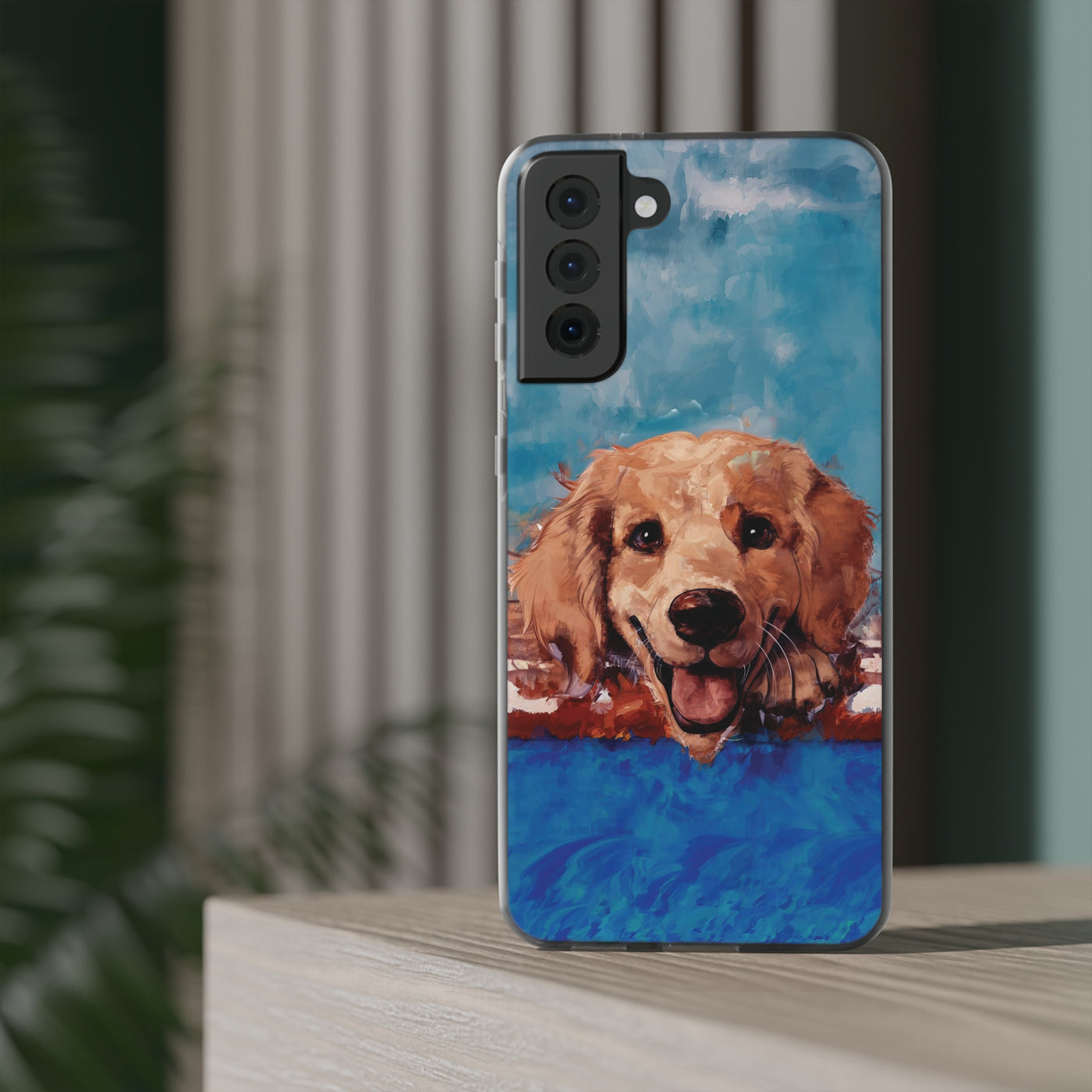 Cute Flexi Samsung Phone Cases, Golden Retriever Dog Galaxy S23 Phone Case, Samsung S22 Case, Samsung S21 Case, S20 Plus