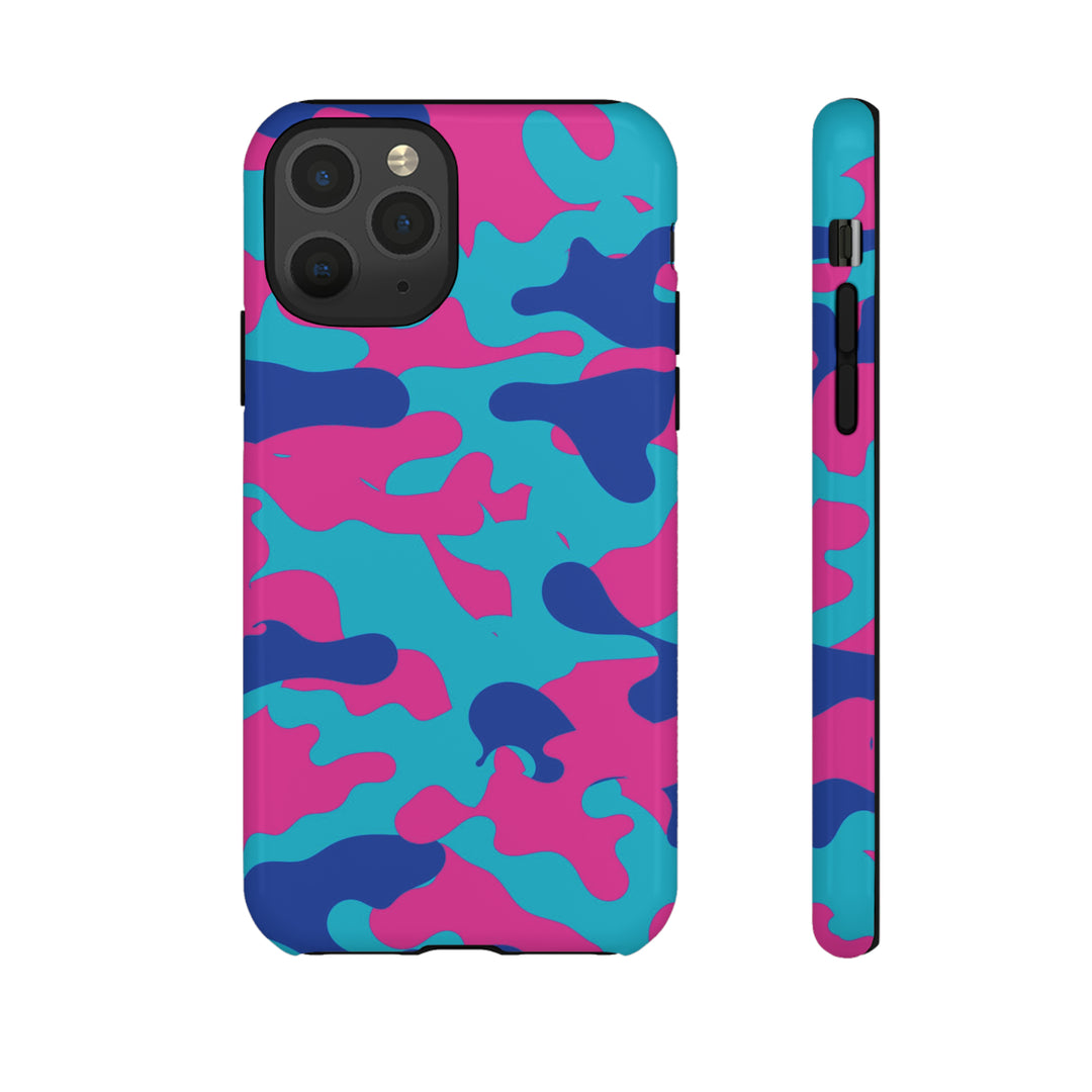 Cute IPhone Case | Blue Pink Camouflage, iPhone 15 Case | iPhone 15 Pro Case, Iphone 14 Case, Iphone 14 Pro Max Case, Protective Iphone Case - Studio40ParkLane