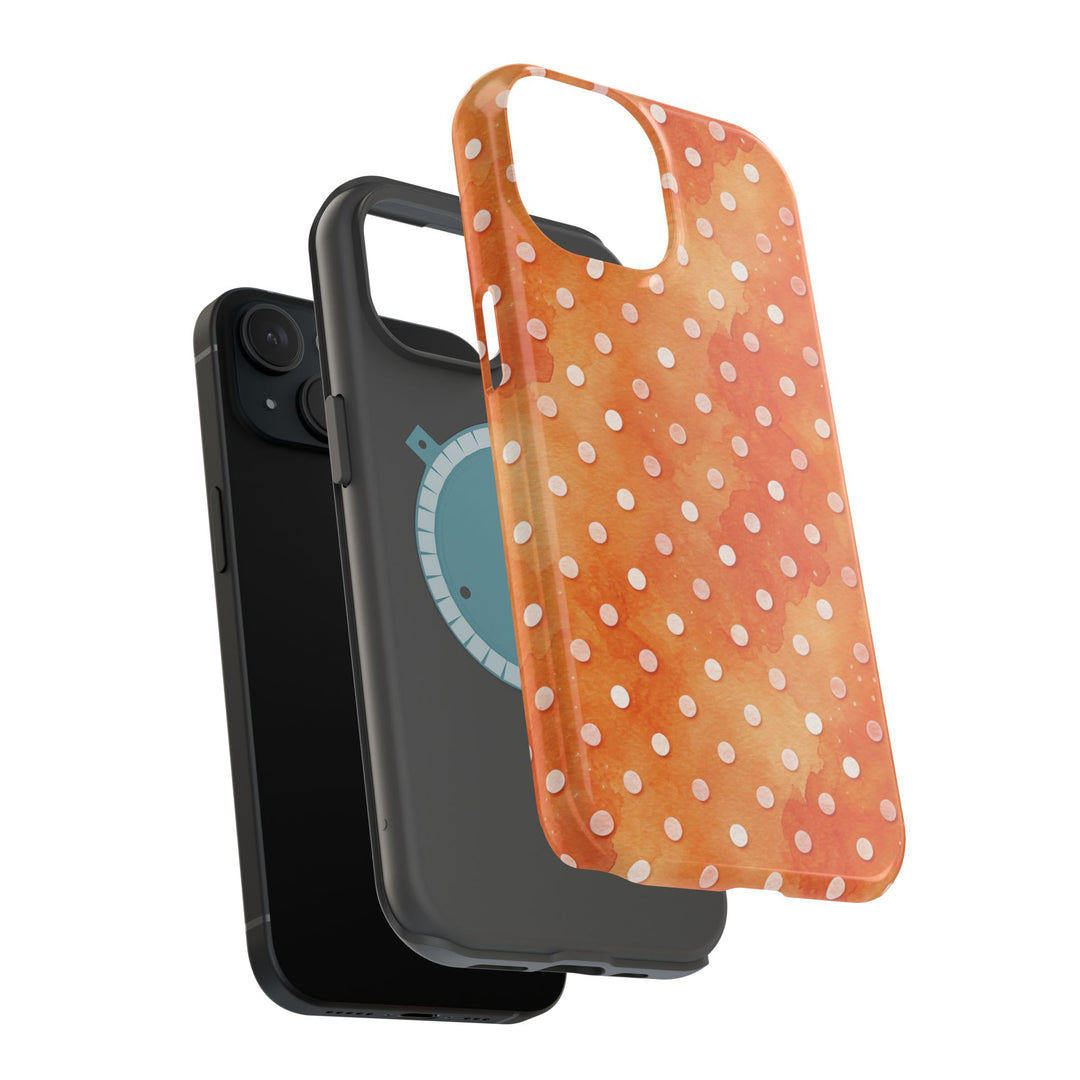 Aesthetic Tough Magsafe Orange Polka Dots Phone Case - For iPhone 17 Pro Max iPhone 16 Pro iPhone 15 Iphone 14 Plus 13 Pro 12 11 10 XR - Studio40ParkLane